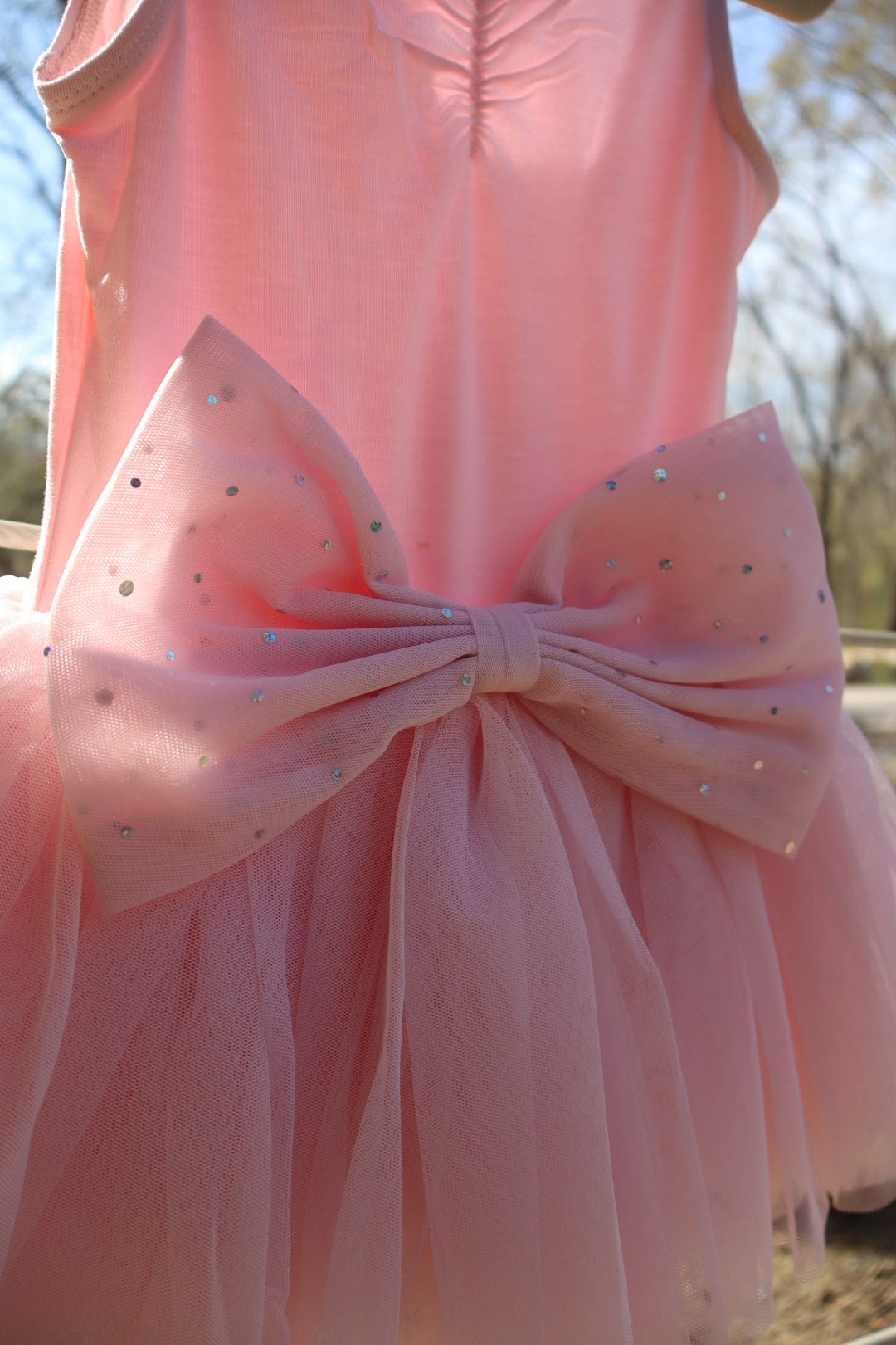 Girls Pink Bow Tutu Leotard