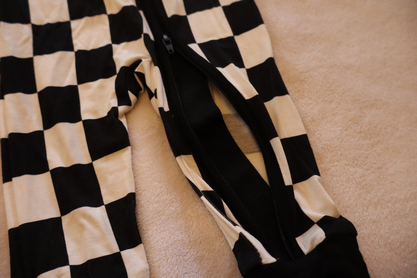 Black Checkered Bamboo Romper