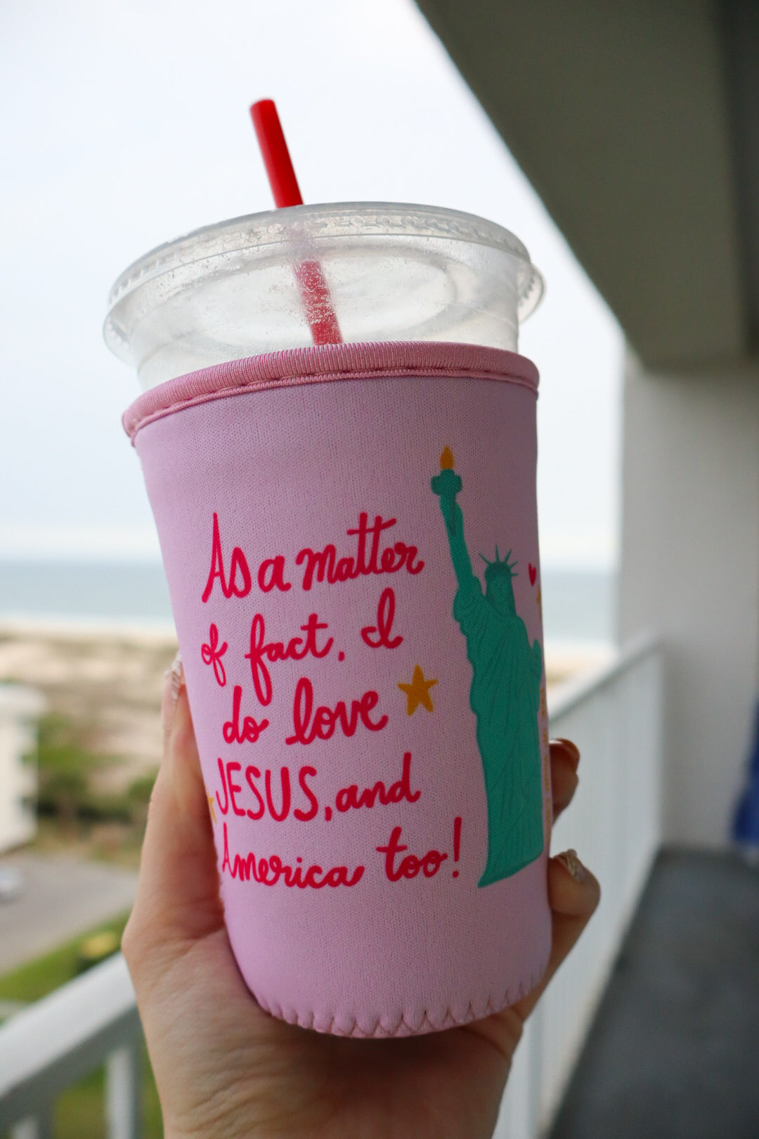 Loves Jesus and America Drink Sleeve