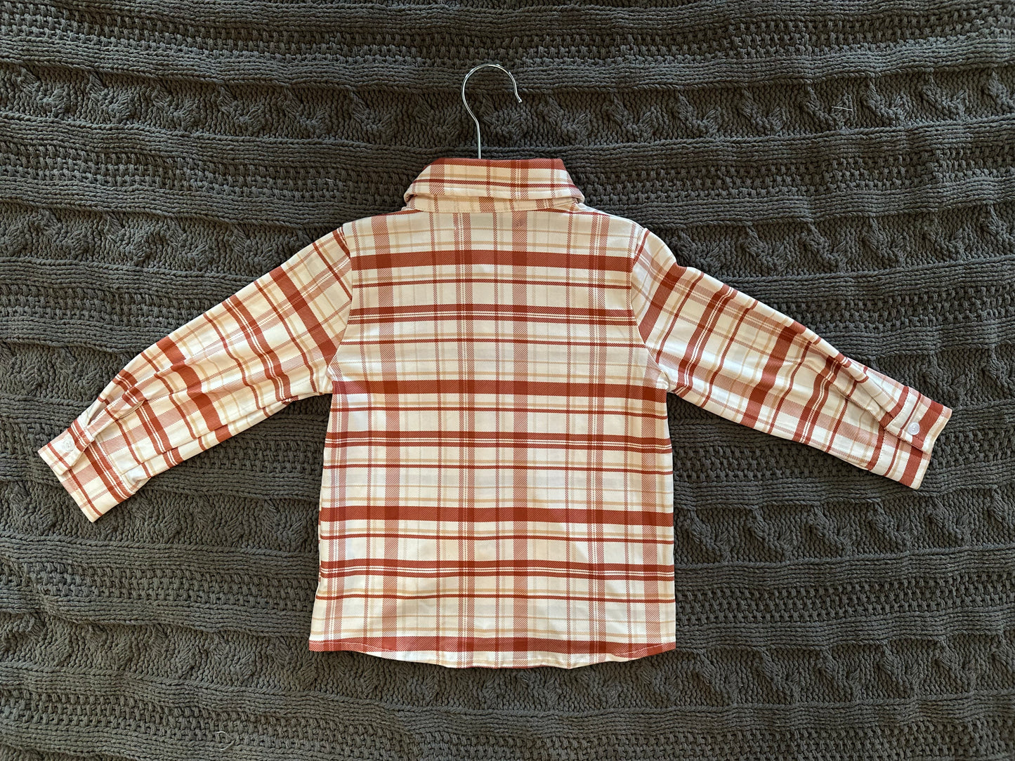 Orange Plaid Button Down Shirt