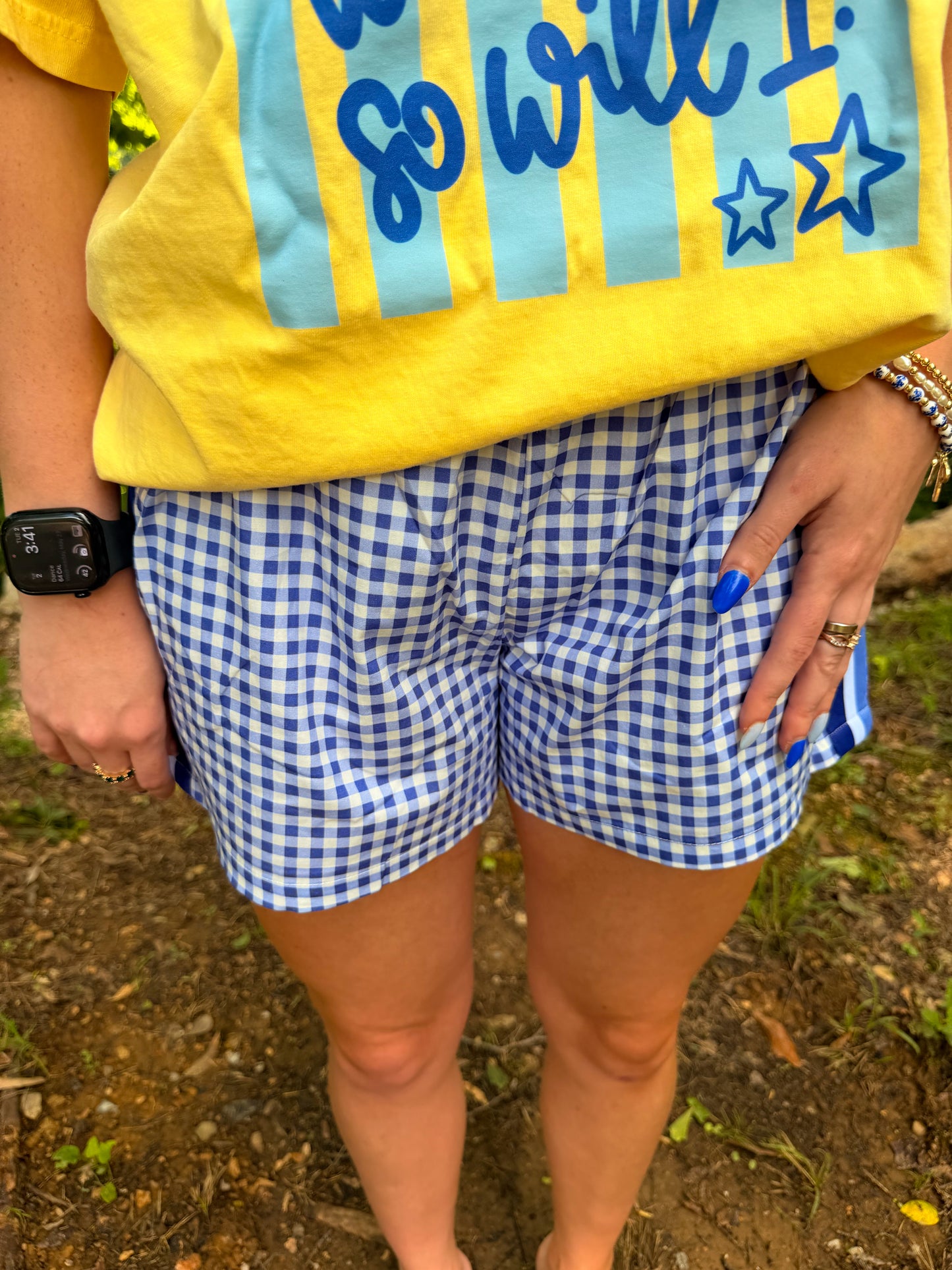 Blue Gingham Boxer Shorts