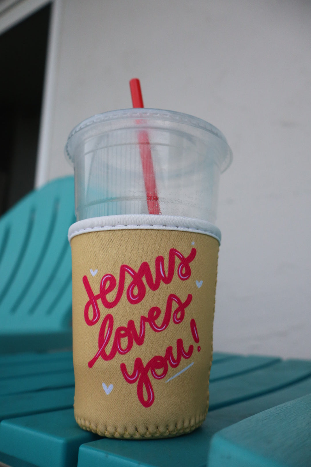 Yellow Jesus Loves You Drink Sleeve