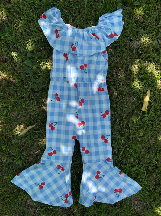 Girl’s Very Cherry Picnic Jumpsuit