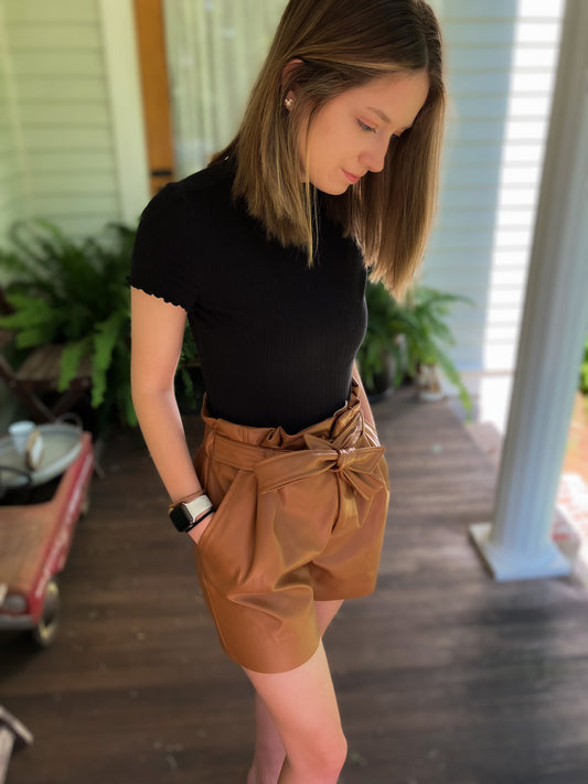 Camel Paperbag Shorts