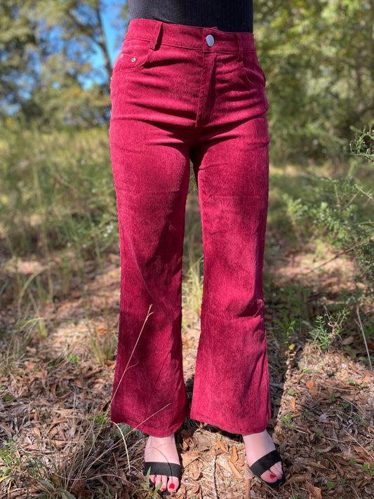 Crimson and Corduroy Pants