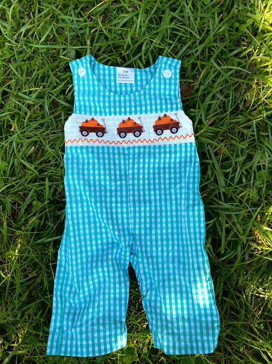 Plaid Pumpkin Smocked Jon Jon